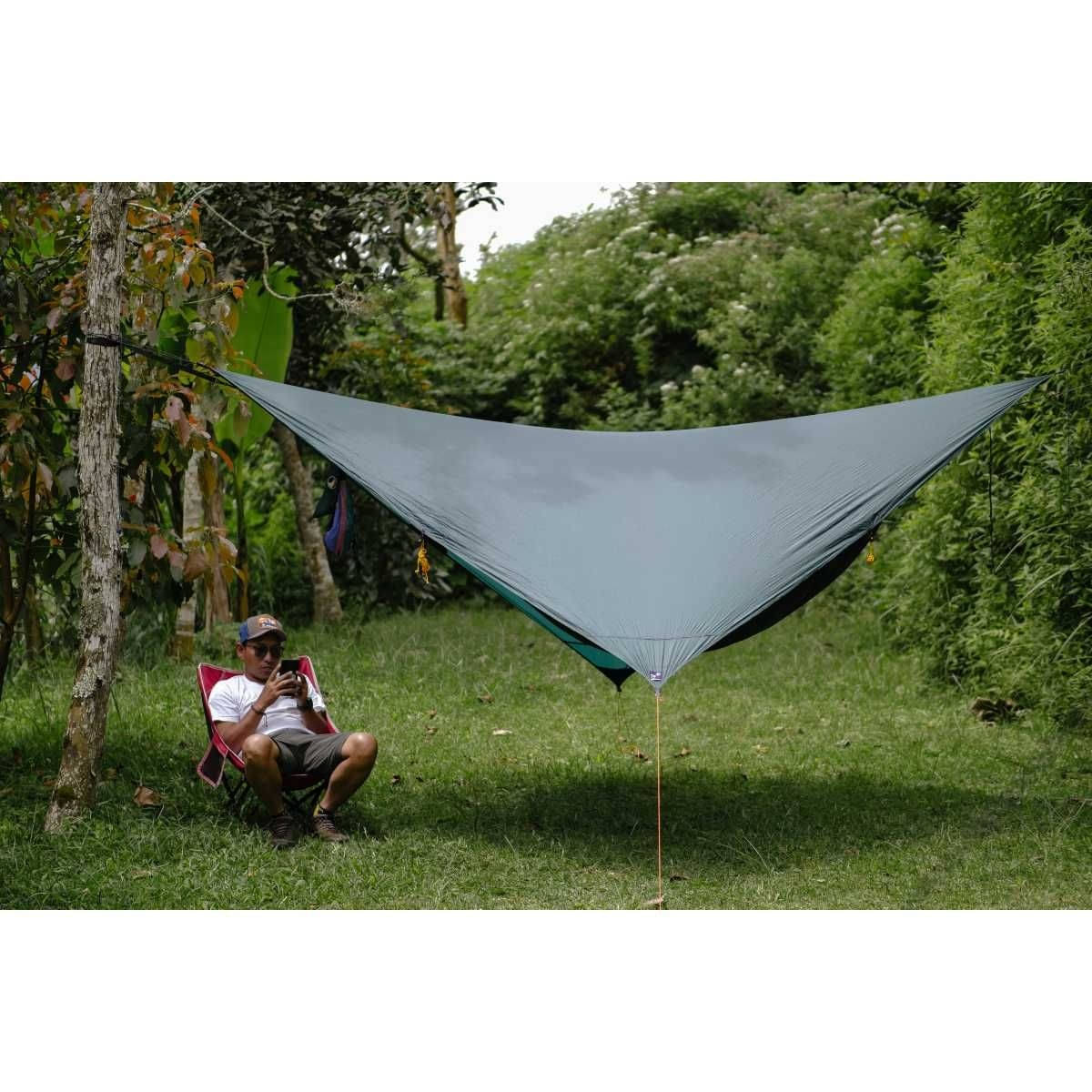 TICKET TO THE MOON Lightest Tarp Sil-Nylon Ultralight Hammock Tarp Forest Green TICKET TO THE MOON Lightest Tarp Sil-Nylon Ultralight Hammock Tarp Forest Green - TMLTARP