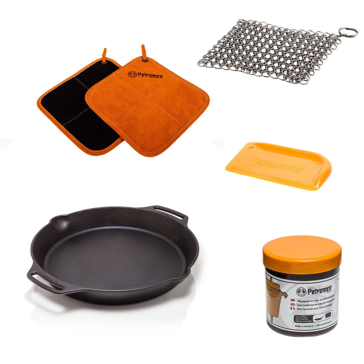 PETROMAX Feuerpfanne Henkel FP35H mit Aramid Topflappen - Starterset PETROMAX Feuerpfanne Henkel FP35H mit Aramid Topflappen - Starterset fp35h-t scrub ft-pflege t300 os