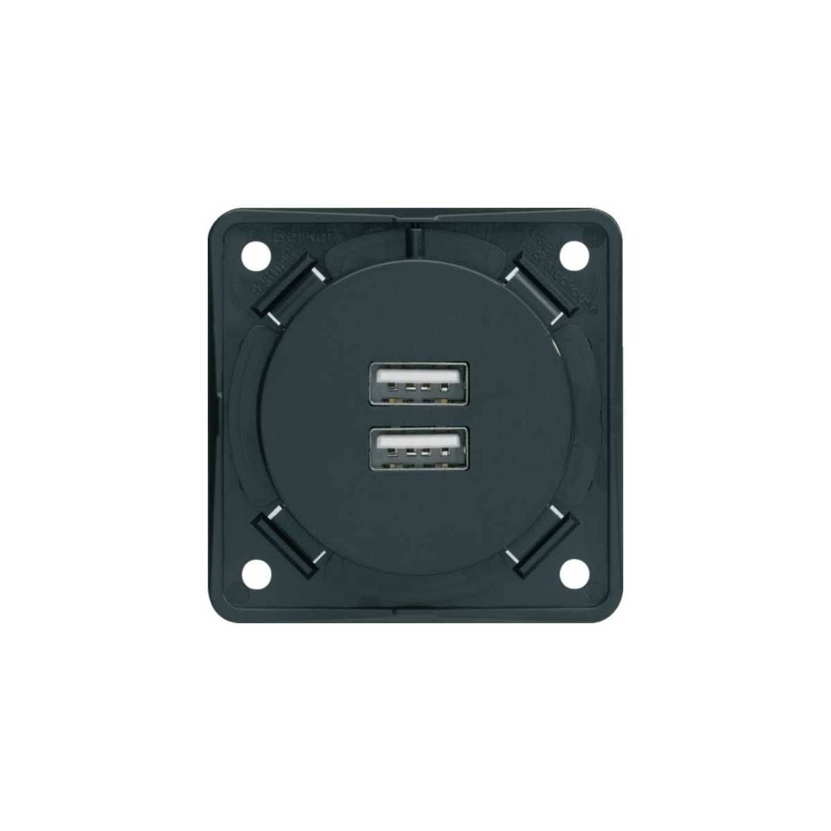 BERKER INTEGRO Flow Einbau-USB-Doppelladesteckdose 230V anthrazit matt BERKER INTEGRO Flow Einbau-USB-Doppelladesteckdose 230V anthrazit matt - 9 2610 25 05