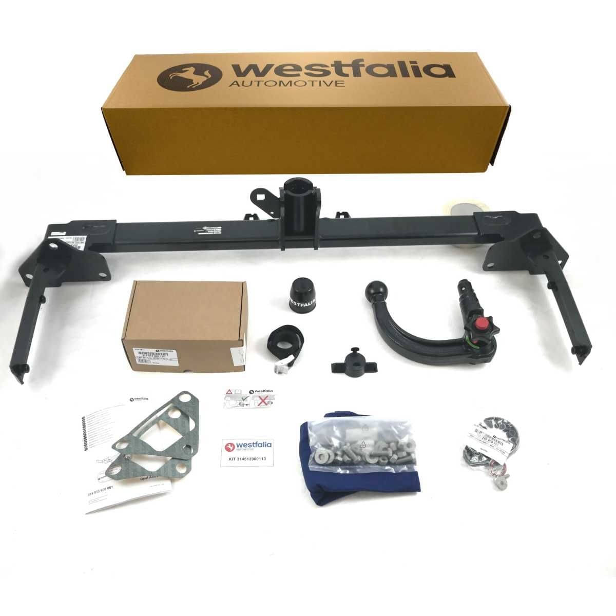 Westfalia Abnehmbare Anhaengerkupplung fuer Opel Astra K Fliessheck 5-Tuerer -BJ 09-2015-12-2021- - im Set mit 13-pol. fahrzeugspezifischem Elektrosatz - 314513900113