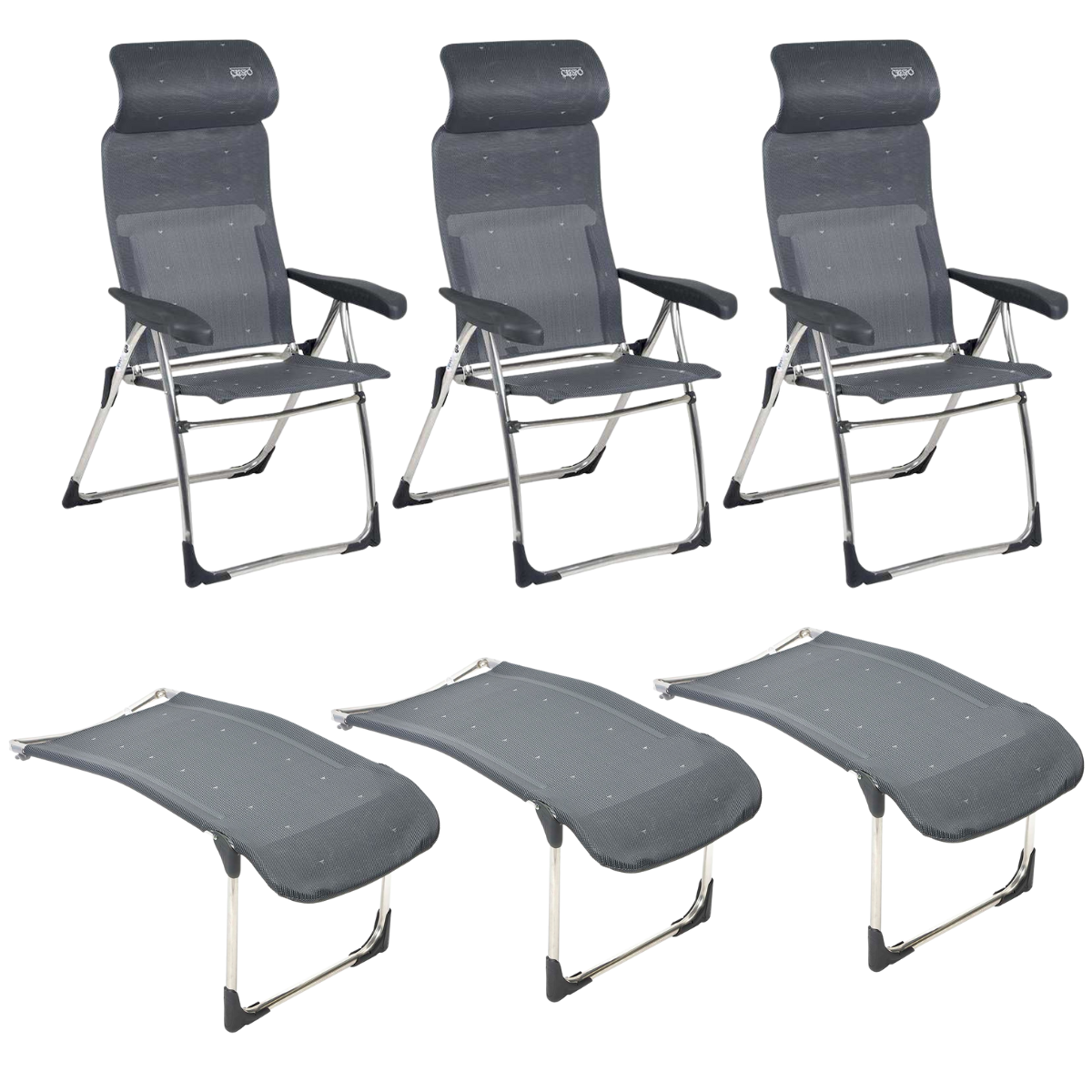 CRESPO Campingstuhl Classic Compact AL/215-C anthrazit & Beinauflagen R/215-M 3er-Set CRESPO Campingstuhl Classic Compact AL-215-C anthrazit - Beinauflagen R-215-M 3er-Set - 1104963 1104890