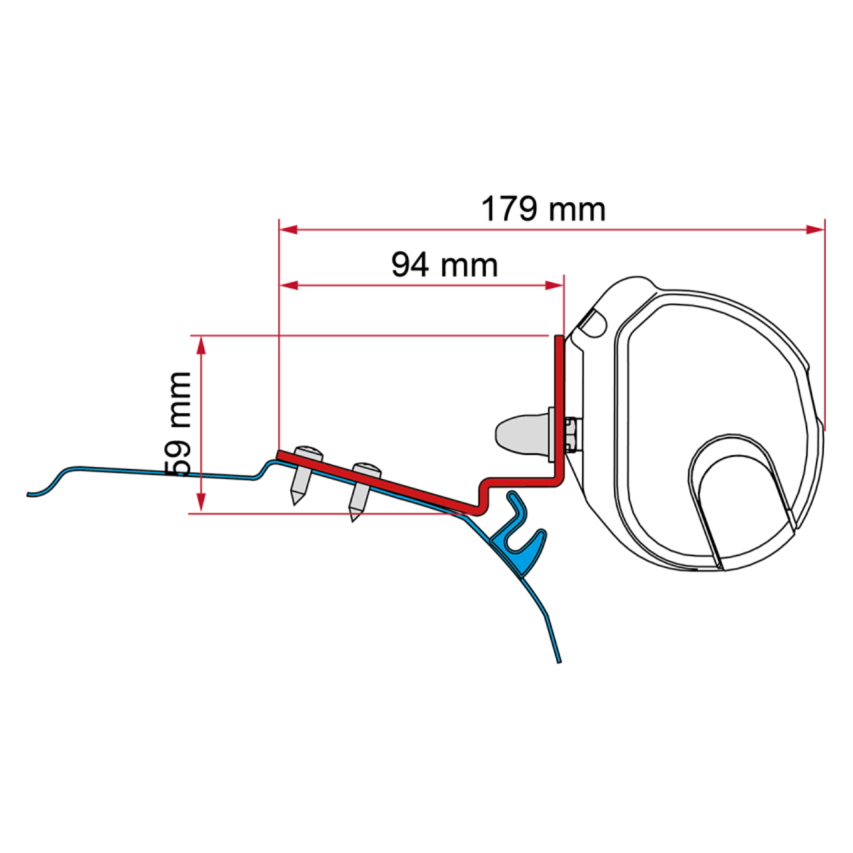 FIAMMA Adapter Kit Ford Custom Cap Coast-Capland-Caplife ab Bj. 2018 fuer Markise F35-F35 Pro - 98655R027