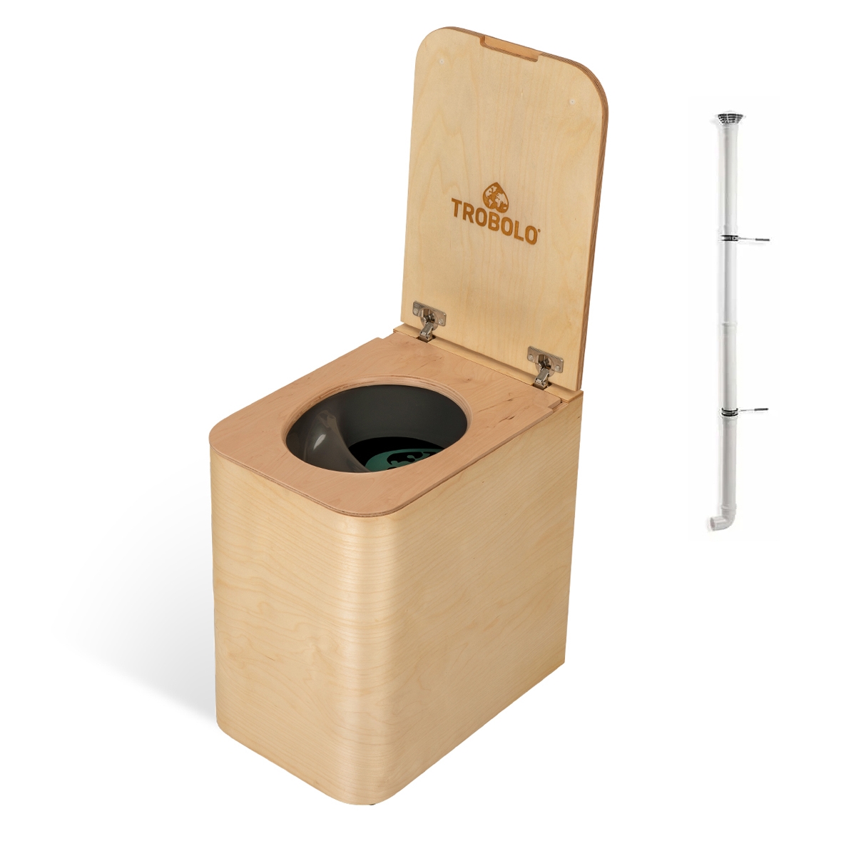 TROBOLO SilvaBloem natur Trenntoilette inkl- elektr. Abluftsystem und Abluftleitung - H3XX1457N SVBXX1390 SAXX1332