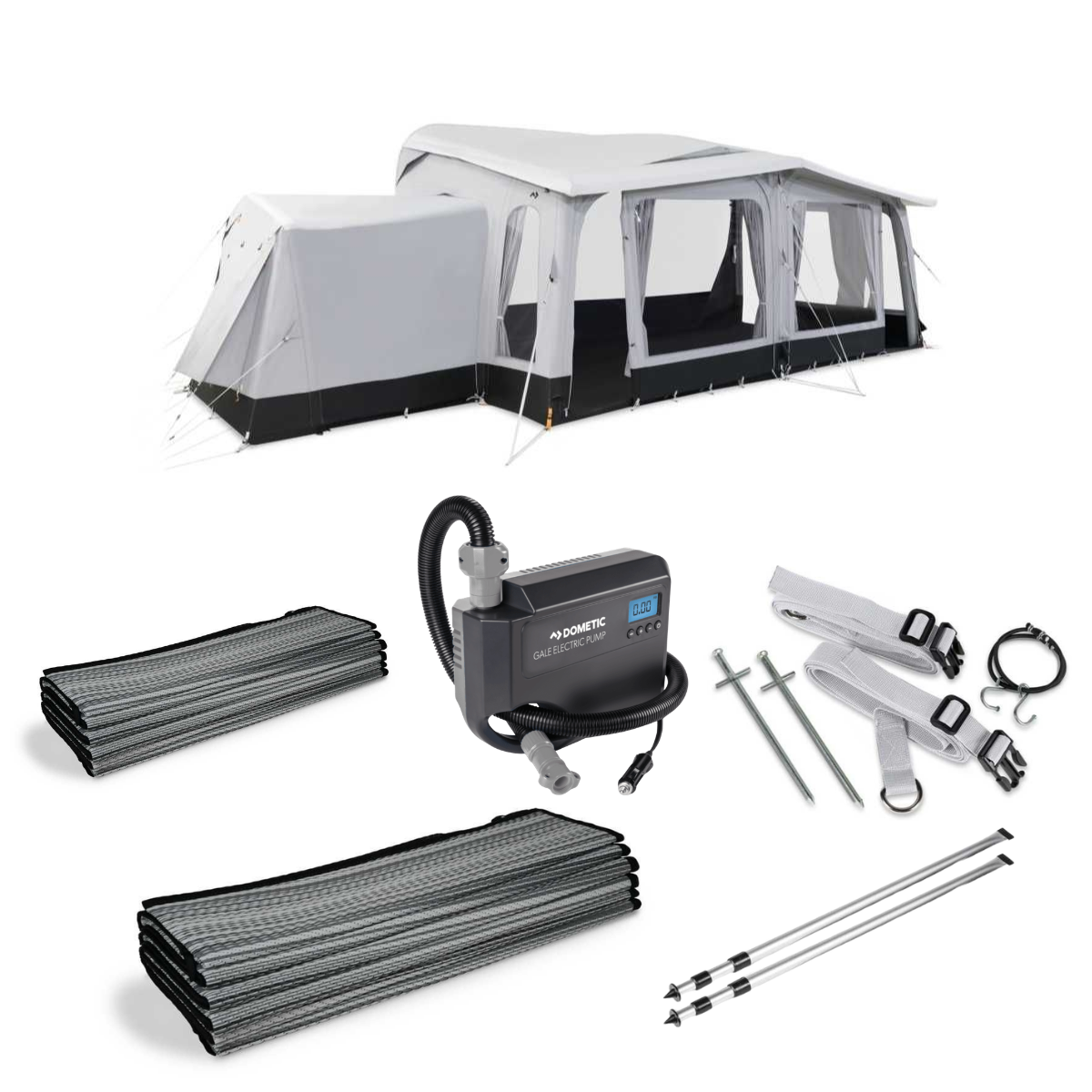 DOMETIC aufblasbares Vorzelt Residence AIR Tour- Gr. 18- Umlaufmass 1065-1090 cm- Tiefe 275 cm - CampingFactory-Exklusiv-Edition
