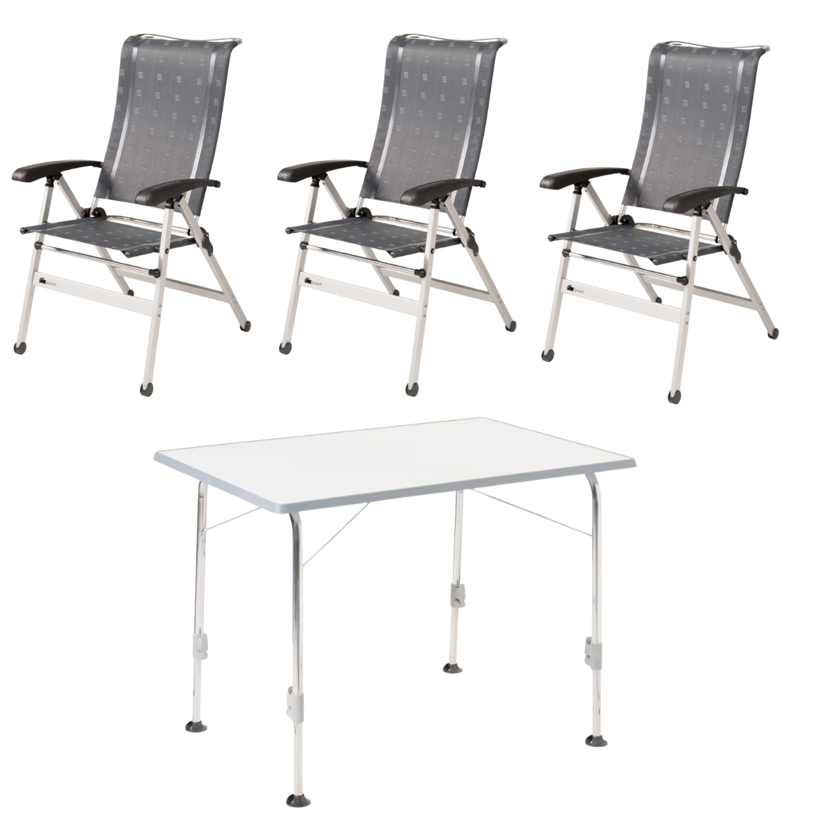 DUKDALF Stuhl Cha Cha anthrazit 3er-Set & Tisch STABILIC III 115x70 cm hellgrau DUKDALF Stuhl Cha Cha anthrazit 3er-Set - Tisch STABILIC III 115x70 cm hellgrau - 42-02-0677-4 40-24-1157.0