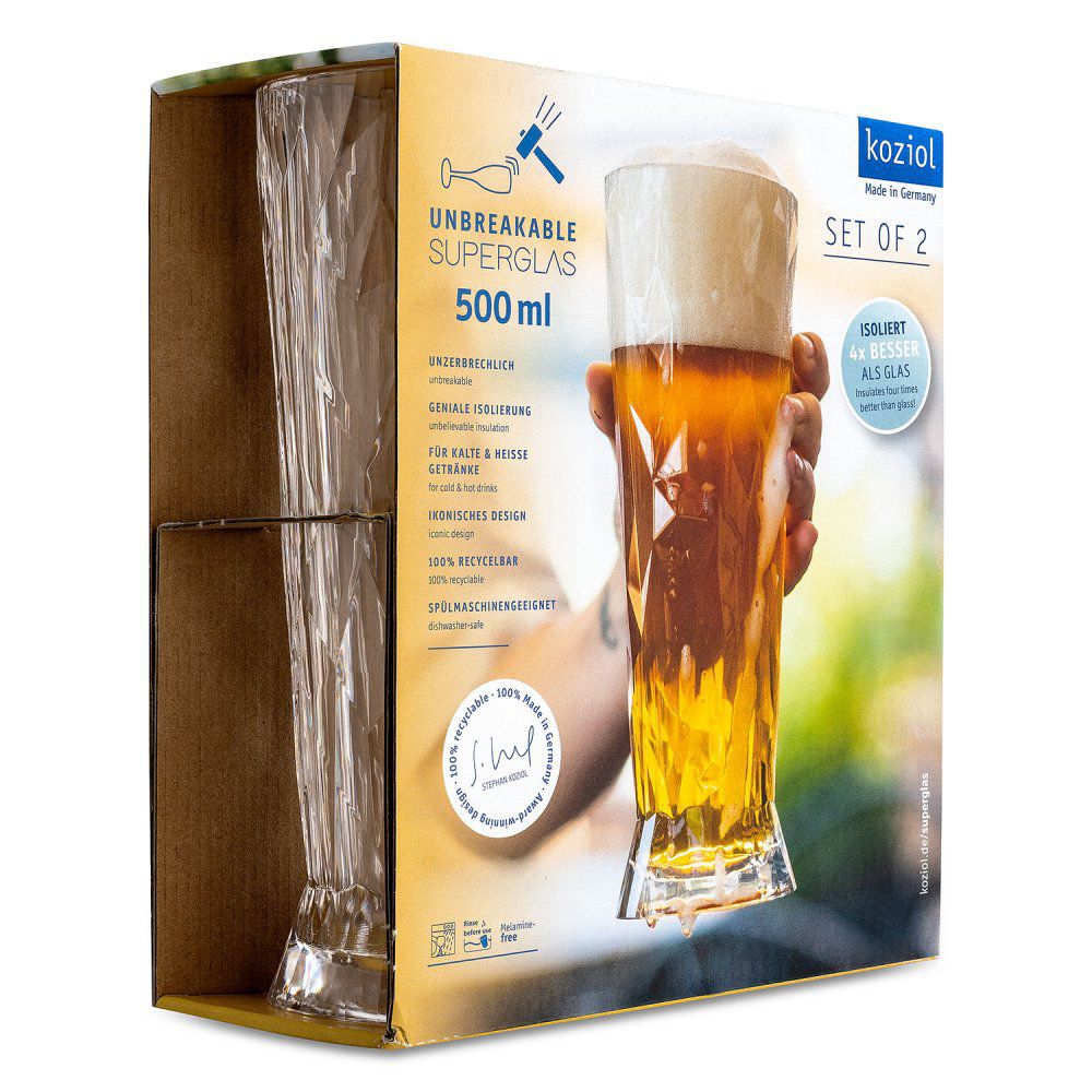 KOZIOL Superglas CLUB NO. 11 Bierglas 500 ml 2er-Set - 4418535