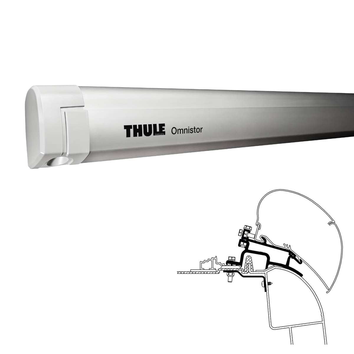 Thule Omnistor 5200 -3-52x2.50- - 301143 - Markise THULE Omnistor 5200 Mystic grau 350 cm Gehaeuse eloxiert
