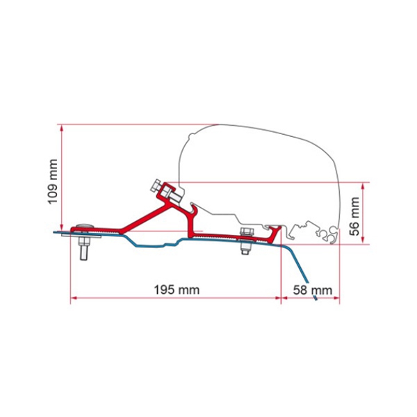 Markise FIAMMA F80 S 320 Royal grey Gehaeuse titanium inkl. Adapter Renault Master Opel Movano H2 L2 ab Modelljahr 2010