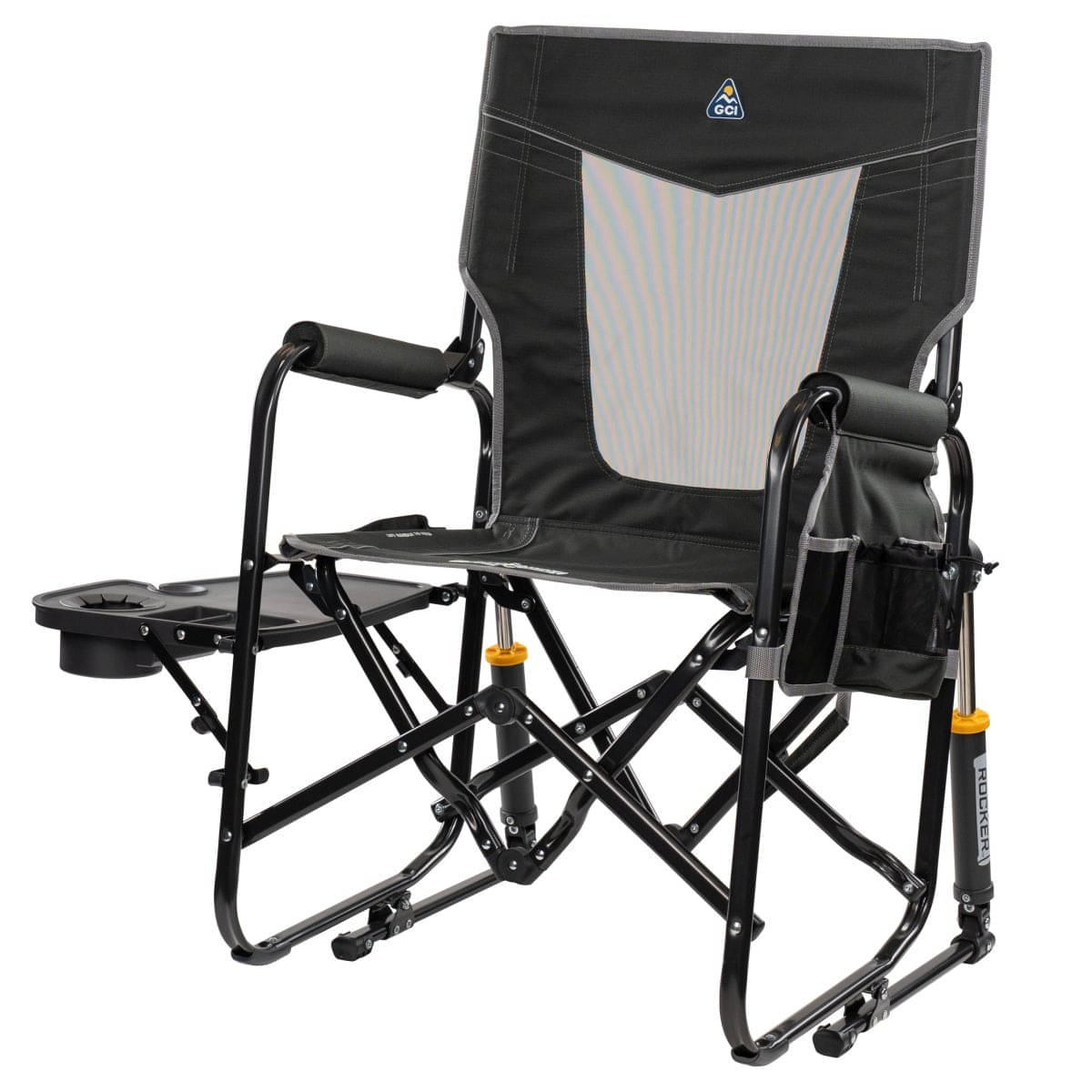 GCI faltbarer Schaukelstuhl Stowaway Rocker mit Seitentisch Dark Charcoal GCI faltbarer Schaukelstuhl Stowaway Rocker mit Seitentisch Dark Charcoal - 379339