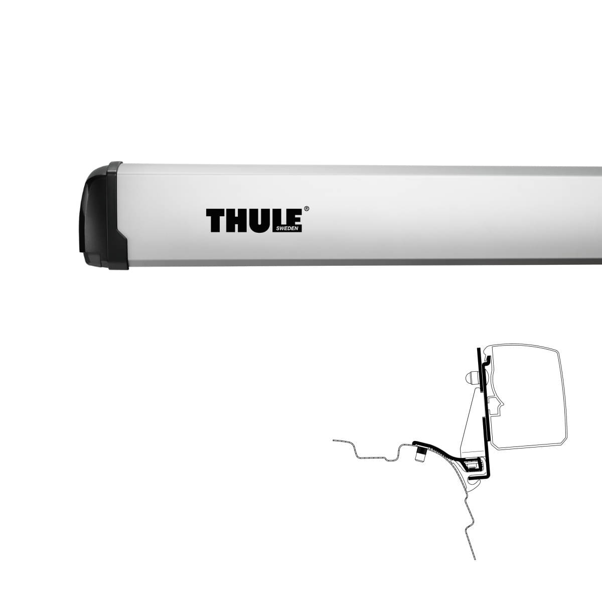THULE Omnistor Markise 3200 270 cm Gehaeuse eloxiert Tuch Mystic-Grau - 302497