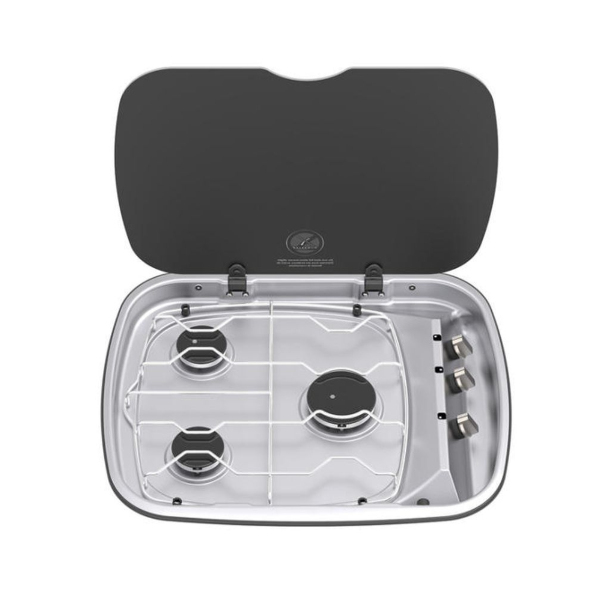 THETFORD Argent SHB 145 Kochmulde mit Glasdeckel- rechts- 3-flammig- 12-Elektrozuendung - SHB14599-SP