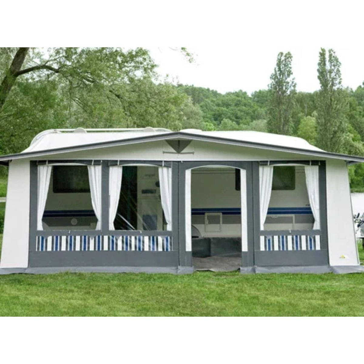 DWT Wohnwagen-Vorzelt CARAT Gr. 14 Umlaufmass 941-970 cm Tiefe 280 cm mit 32 mm Alu-Gestaenge - 144544A32