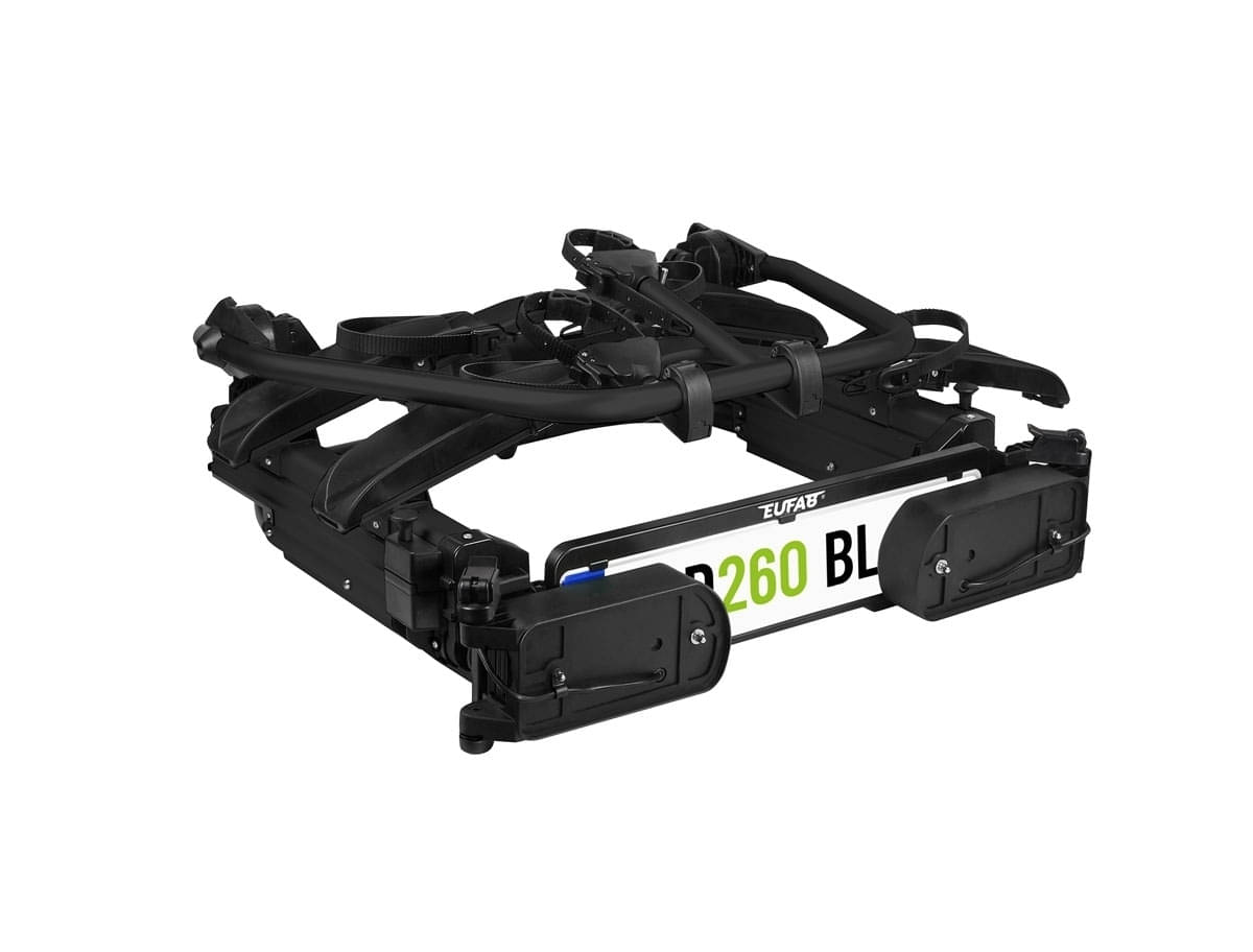 EUFAB SD260 Fahrradtraeger black fuer 2 Raeder Hecktueren 11619 inkl. Heckbox - 11619 11651