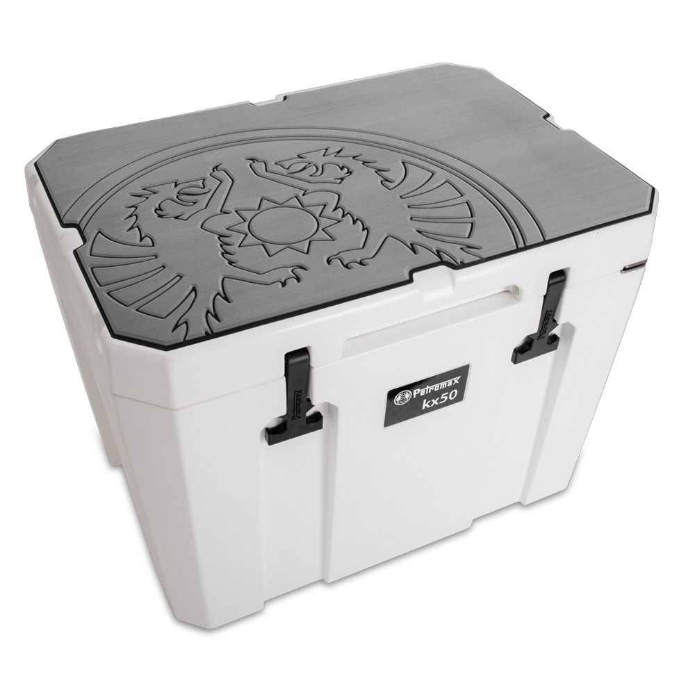 PETROMAX Haft-Auflage fuer Kuehlbox kx50 Grau mit Drachenemblem - kx50-padg-d