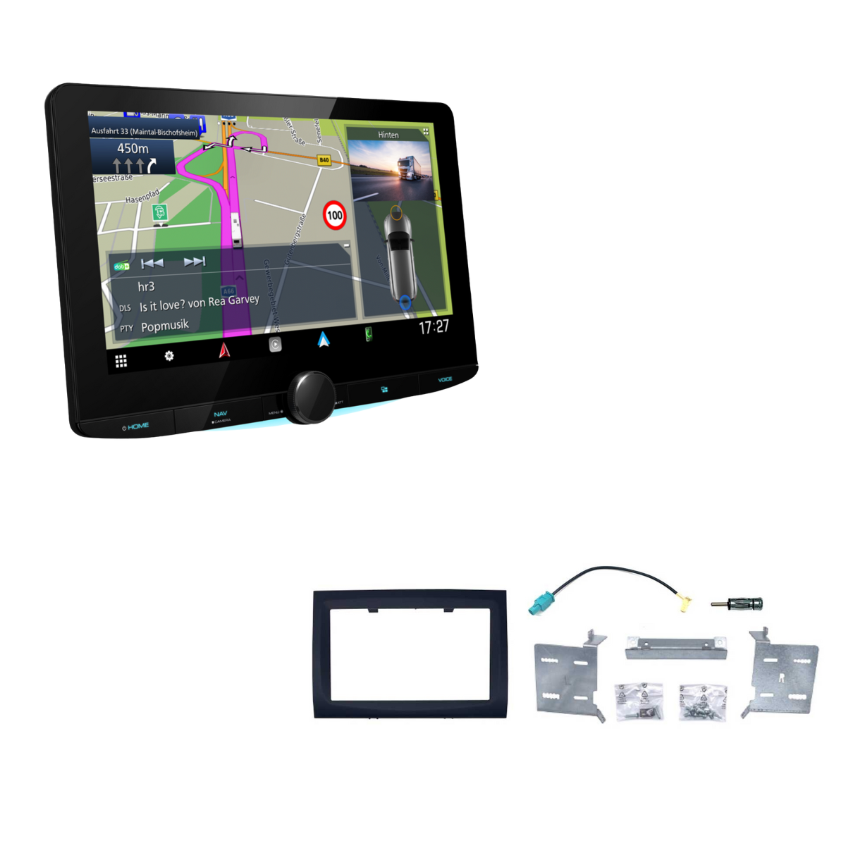 KENWOOD DNR992RVS inkl- Installations-Kit ohne LFB fuer Fiat Ducato Serie 7 Bj. 2014-2022