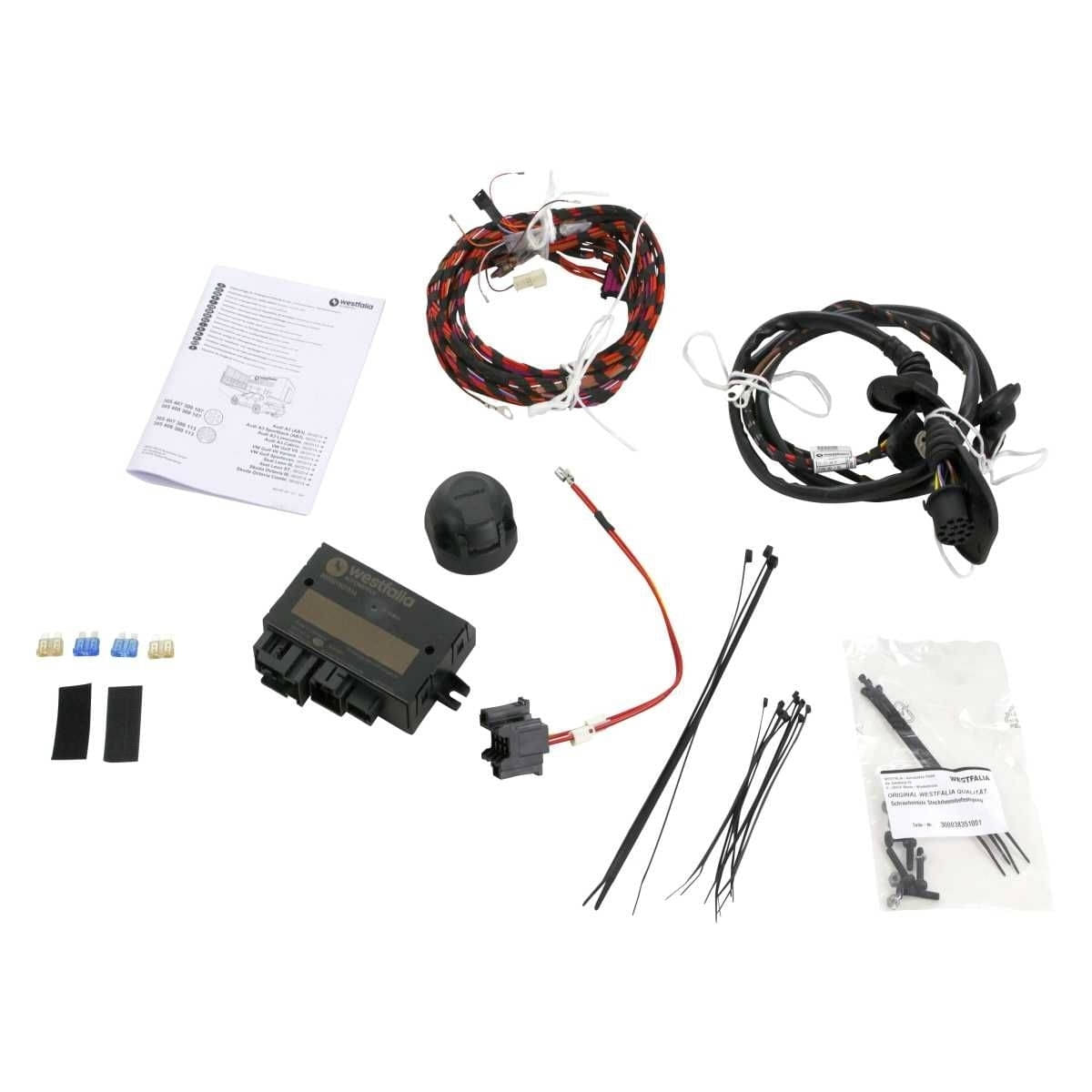 WESTFALIA Abnehmbare Anhaengerkupplung fuer VW Golf 7 Limo -BJ 06-14-06-20- T-Roc -07-17- Audi A3 -06-14-06-16- Q2 -11-16- Skoda Octavia 3- Seat Leon 3 -06-14-01-20- - im Set mit 13-pol. fahrzeugspezifischem Elektrosatz - 305409900113