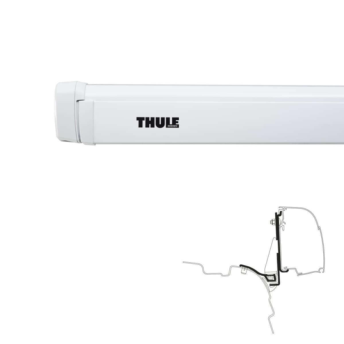 THULE Omnistor Markise 4200 Gehaeuse weiss Tuch Mystic grau 260 cm - 302800