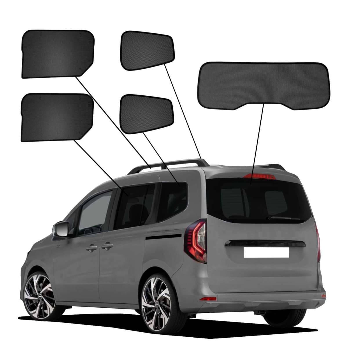 WINDESA SunClip Sonnenschutz - Sichtschutz Renault Kangoo ab Bj. 2021 Set ABC - sun-10481abc