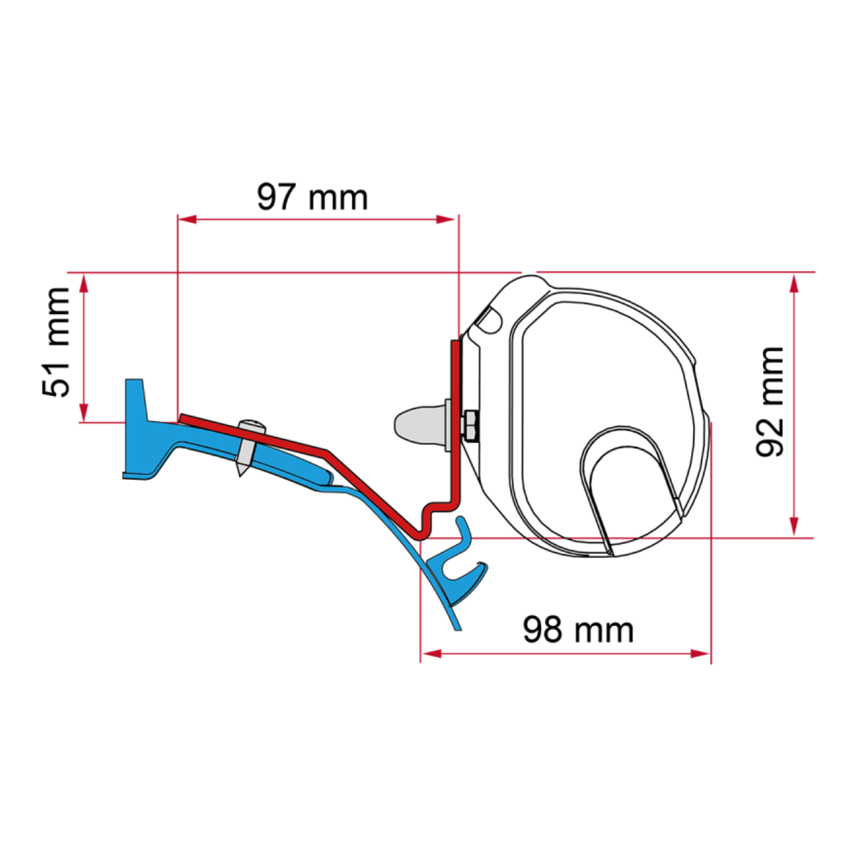 FIAMMA Adapter Kit Ford Custom Capland-Capfun Bj. 2015-2018 fuer Markise F35-F35 Pro - 98655R035