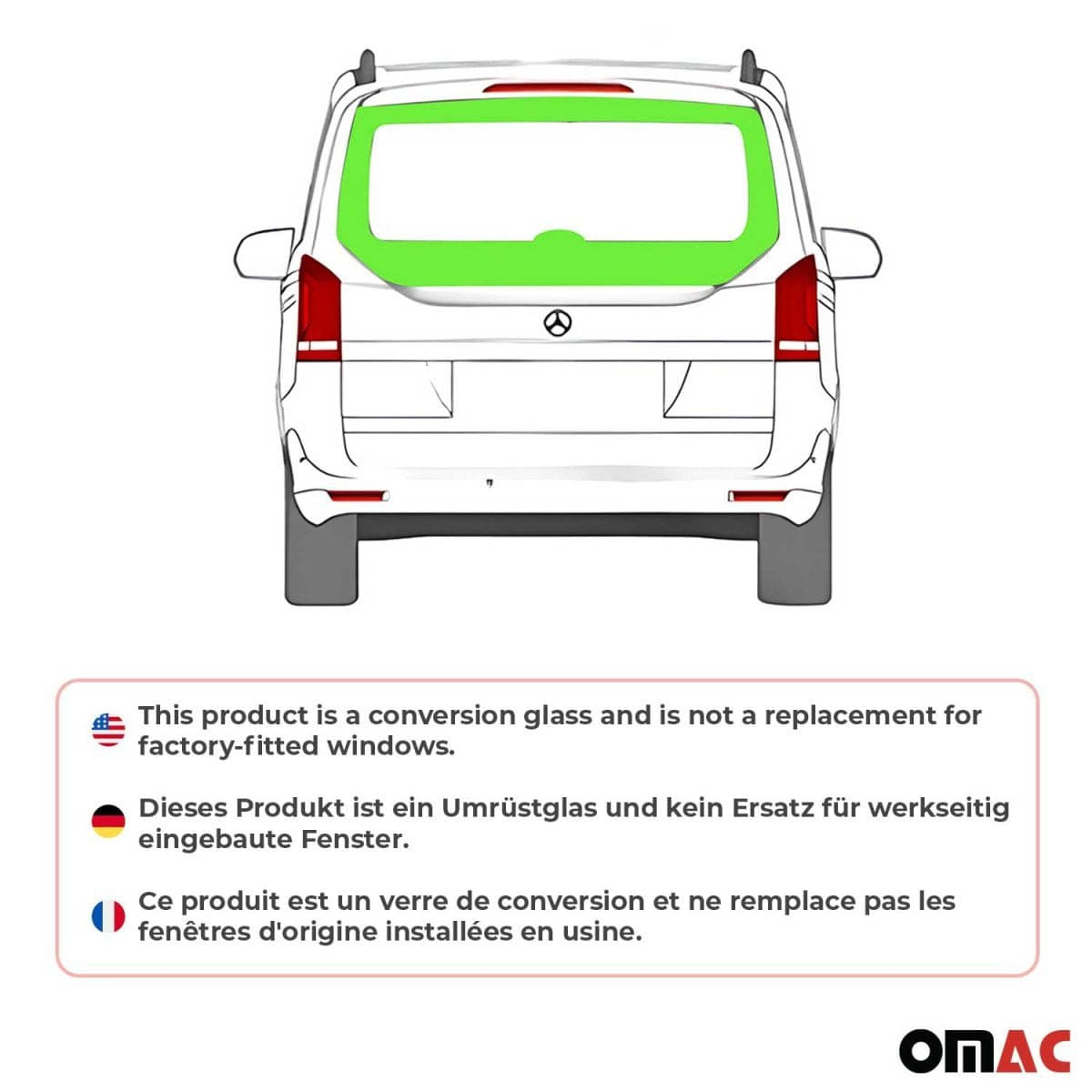 OMAC Heckscheibe Heckfenster MB Vito W447 L2/L3 ab Bj. 2014 Heckklappe OMAC Heckscheibe Heckfenster MB Vito W447 L2-L3 ab Bj. 2014 Heckklappe - 4733405-1TGF