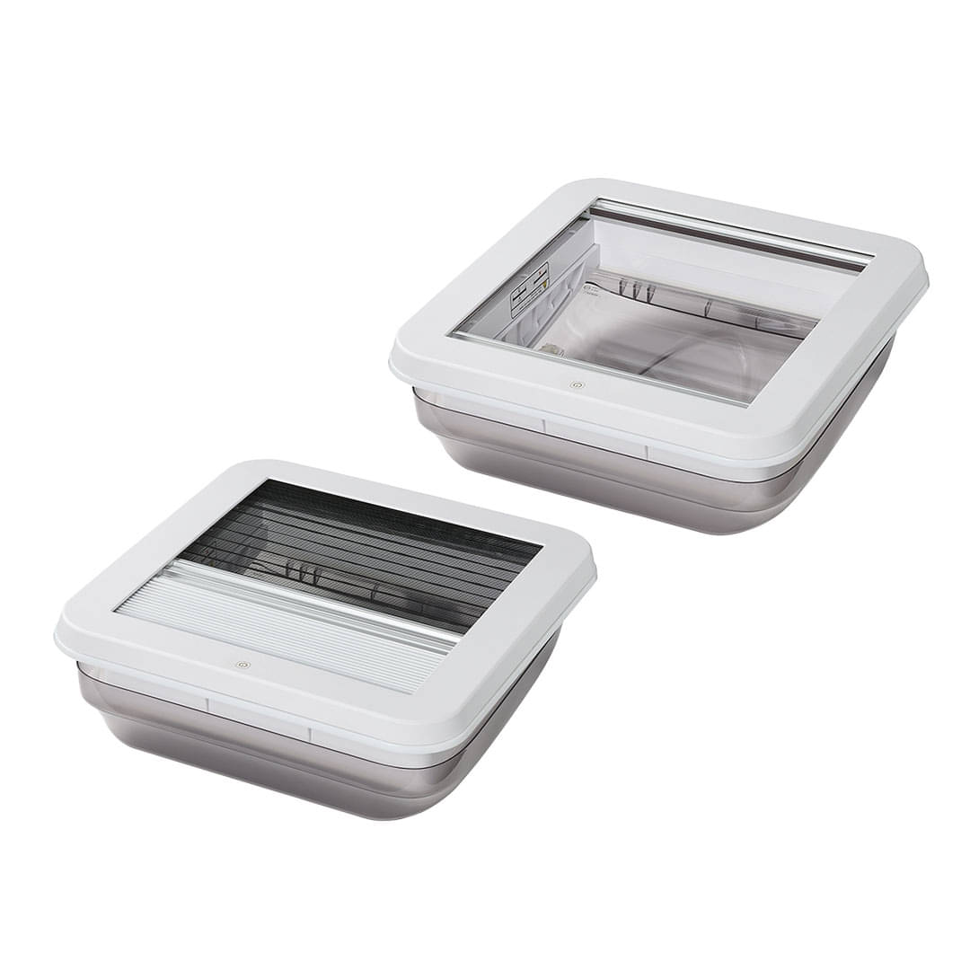 ProPlus Dachhaube 400x400 mm- Dachstaerke 28-50 mm- ohne Zwangsbelueftung- mit LED- Transparent 610905V01