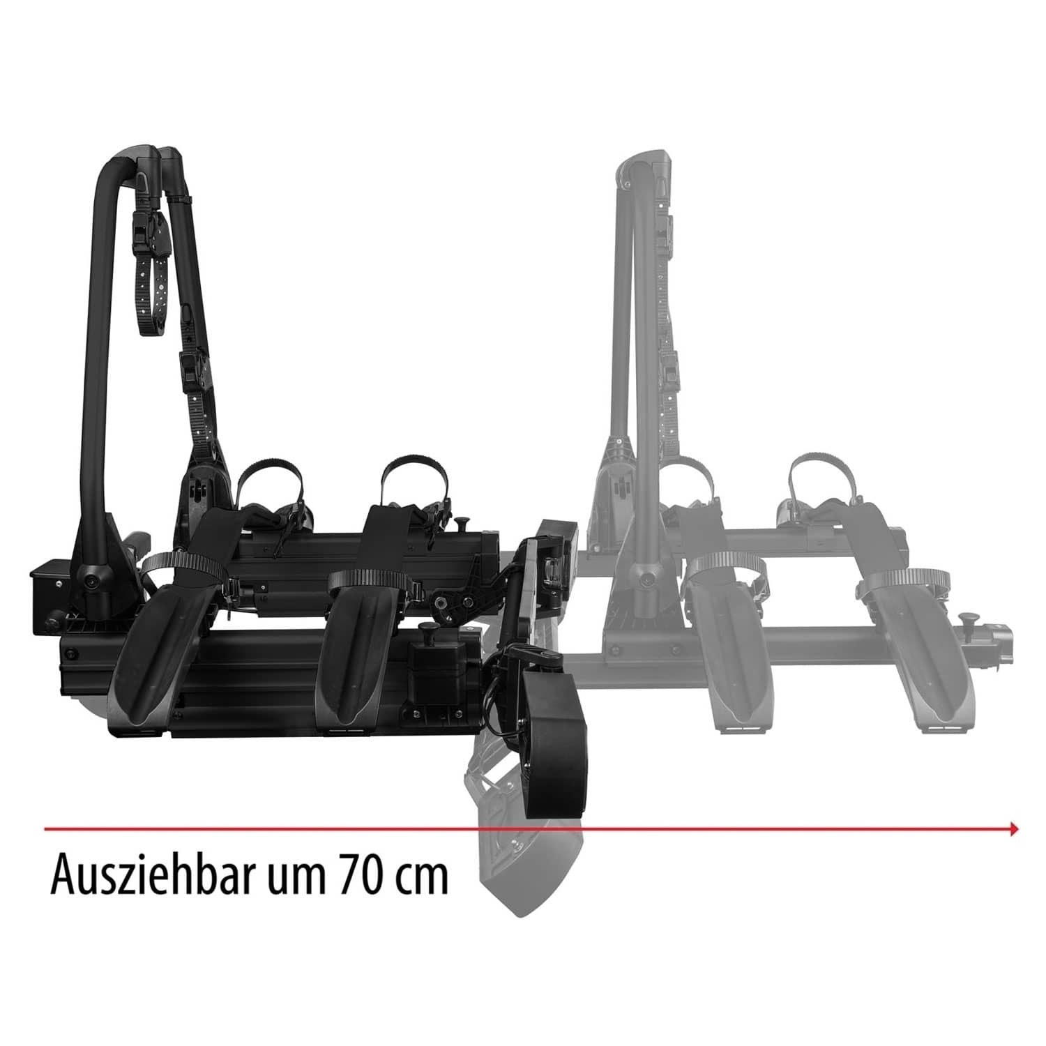 EUFAB SD260 Fahrradtraeger black fuer 3 Raeder Hecktueren 2-1 inkl. Erweiterung Version 2026 - 11655 11642