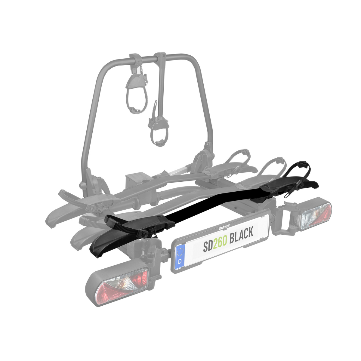 EUFAB SD260 Fahrradtraeger black fuer 3 Raeder Hecktueren 2-1 inkl. Erweiterung Version 2026 - 11655 11642