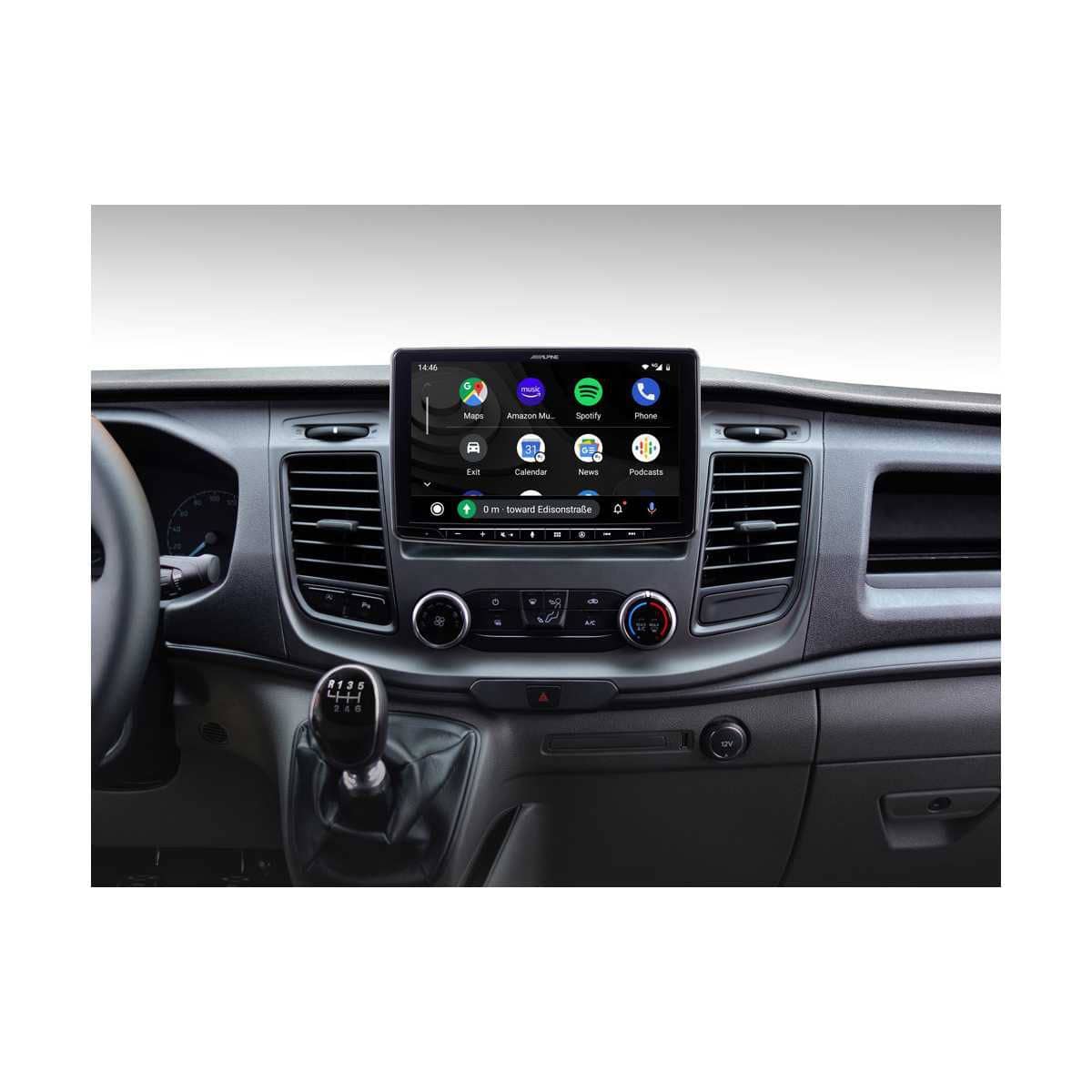 ALPINE HALO 9 Navigationssystem schwenkbar Ford Transit Custom ab Bj. 2018 - INE-F904TRA7S-SET