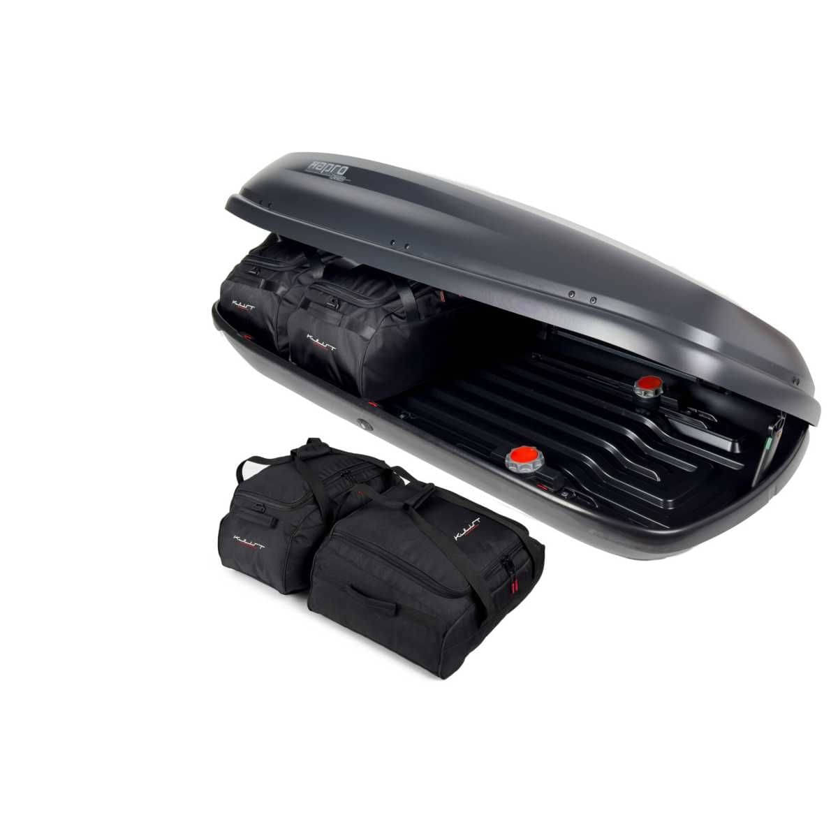 KJUST Dachboxen Taschen Set fuer Dachbox HAPRO CARVER 430 4er-Set - 13154