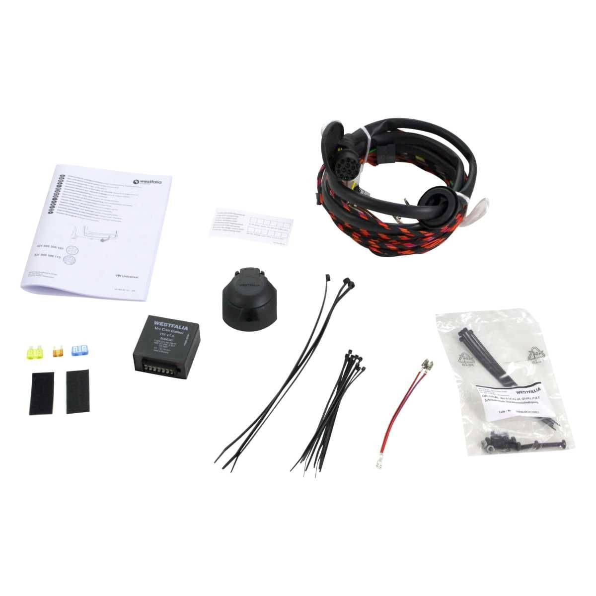 Westfalia Starre Anhaengerkupplung fuer VW Tiguan -BJ 11-2007-03-2016- - im Set mit 13-pol. fahrzeugspezifischem Elektrosatz - 321727900113