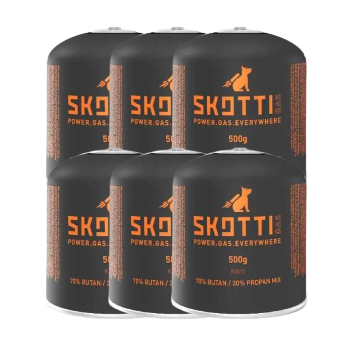 SKOTTI Gas 500 g Gewindekartusche 6er Set