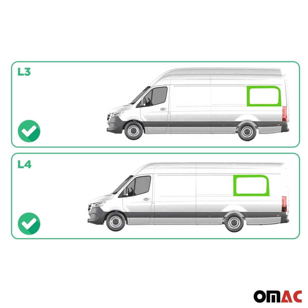 OMAC Seitenfenster Seitenscheibe MB Sprinter W906 L3/L4 Bj. 2006-2018 Hinten Links OMAC Seitenfenster Seitenscheibe MB Sprinter W906 L3-L4 Bj. 2006-2018 Hinten Links - 4724405L-1RSFL