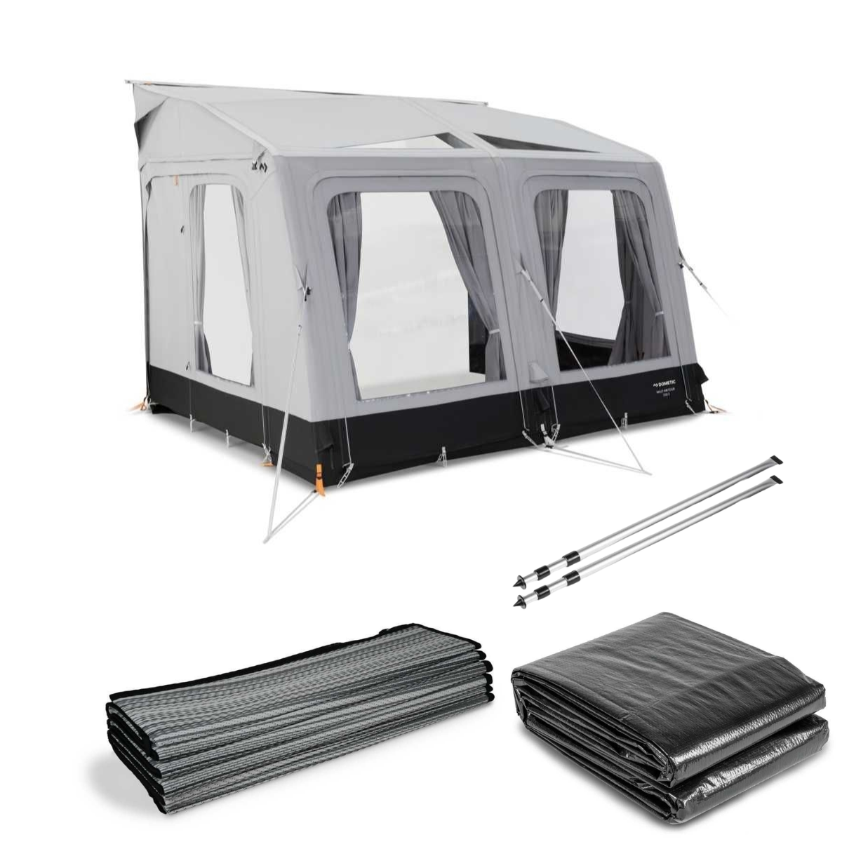 DOMETIC aufblasbares Vorzelt Rally AIR Tour 330S- 330 x 250 cm- Anbauhoehe 235-265 cm - CampingFactory-Starter-Edition