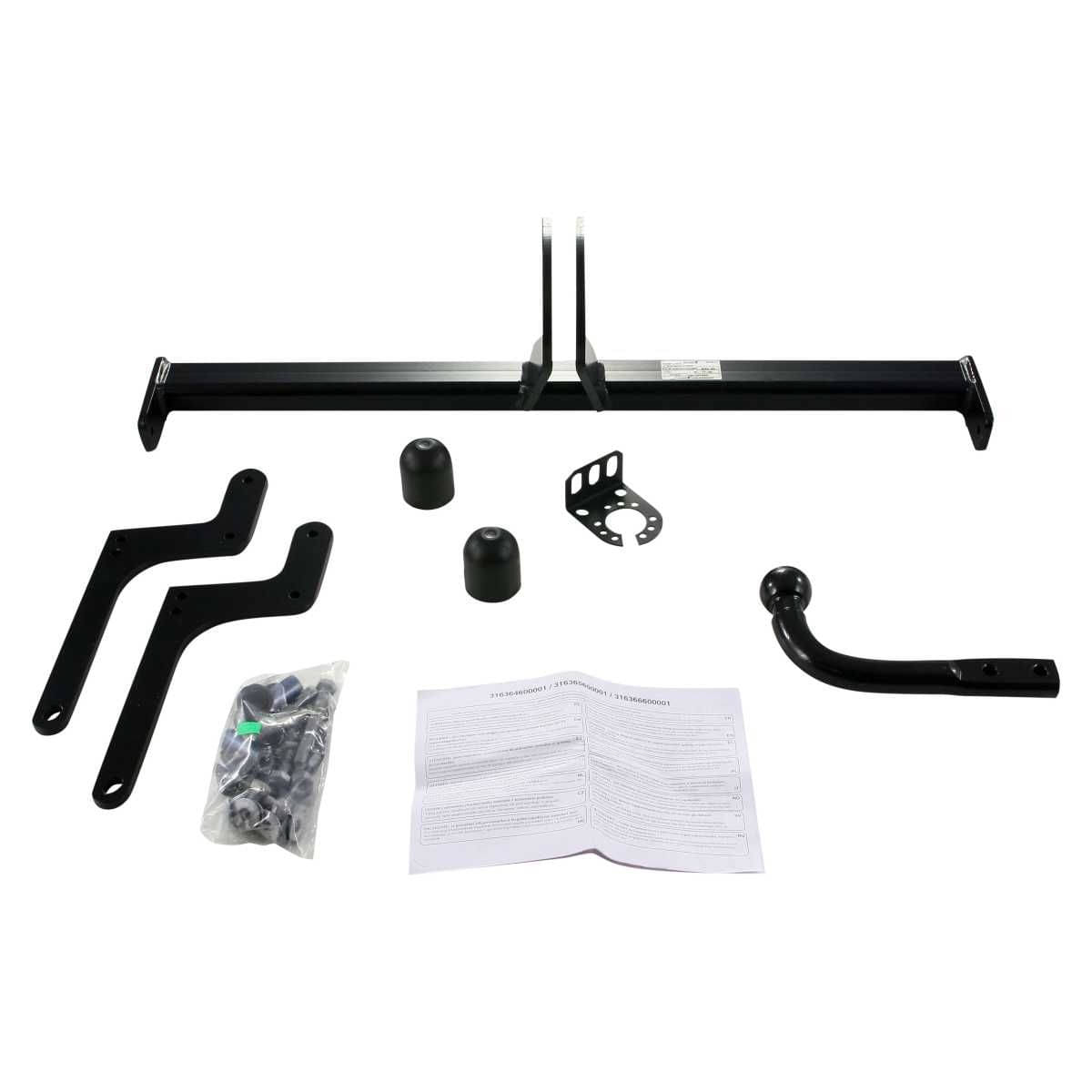 Westfalia Starre Anhaengerkupplung fuer Dacia Duster I -SUV - Kasten- -BJ 04-2010-01-2018- - im Set mit 13-pol. fahrzeugspezifischem Elektrosatz - 316365900113