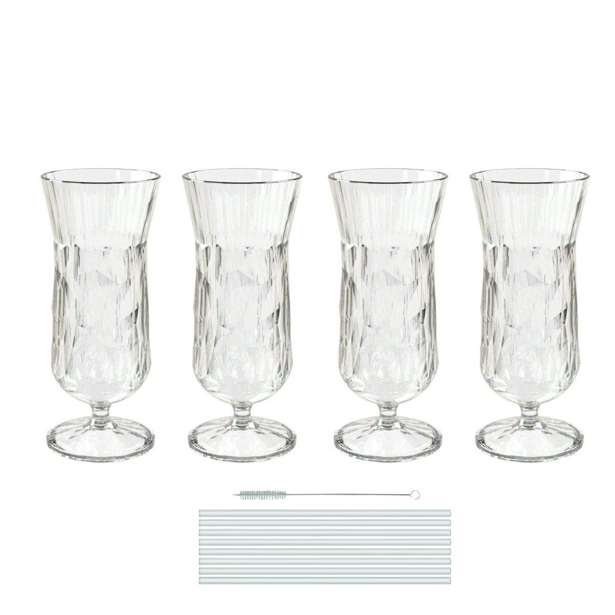 KOZIOL Superglas CLUB NO. 17 Cocktailglas 400 ml 4er-Set - Trinkhalme