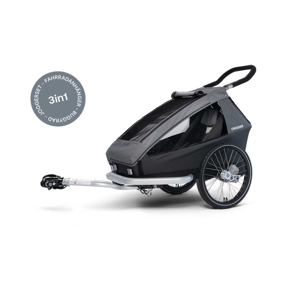 CROOZER Kinderfahrradanhaenger Kid Keeke 1 3in1-Set Mountain Gray - 121600923