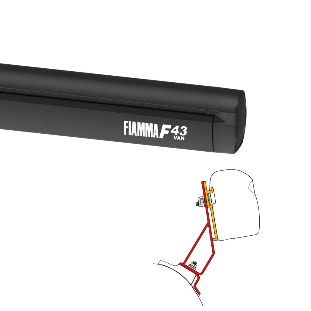 FIAMMA Markise F43 Van 270 Deep black inkl. Adapterkit PSA Fahrzeuge ab Bj. 2016 FIAMMA Markise F43 Van 270 Deep black inkl- Adapterkit PSA Fahrzeuge ab Bj. 2016-08833A02R 98655A090