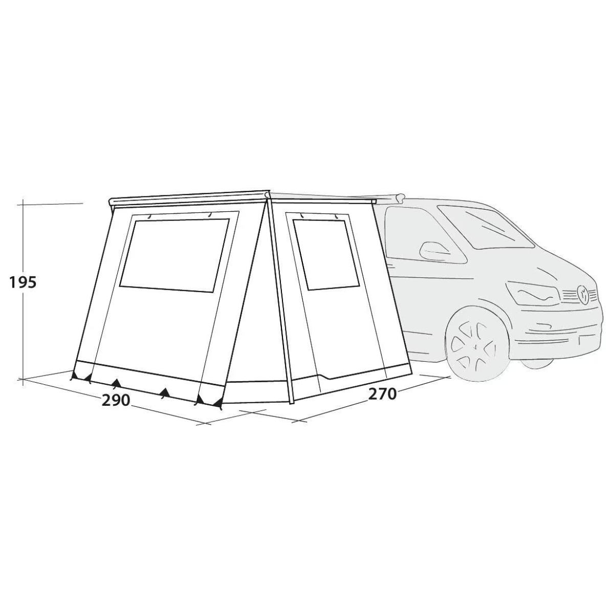 Outwell Busvorzelt Markisenvorzelt Backroads Awning Room inkl. Teppich - 111508