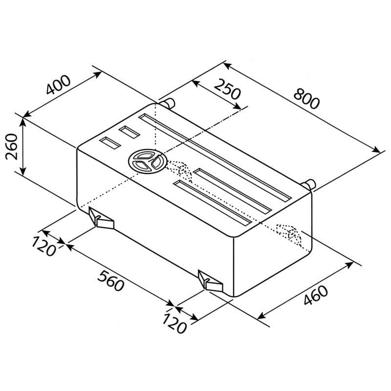 FUSION Frischwassertank Universal 75 L- 80x46-40x26 cm- Typ EV1501 – Hersteller-Art-Nr. V7-02