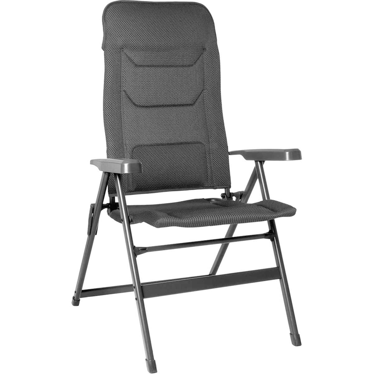 BRUNNER Campingstuhl ARAVEL VITACHIC 3D - L Dunkelgrau 2er-Set - Rolltisch TITANIUM AXIA 2 104x62 cm - 0404065N.C69L 0406097N