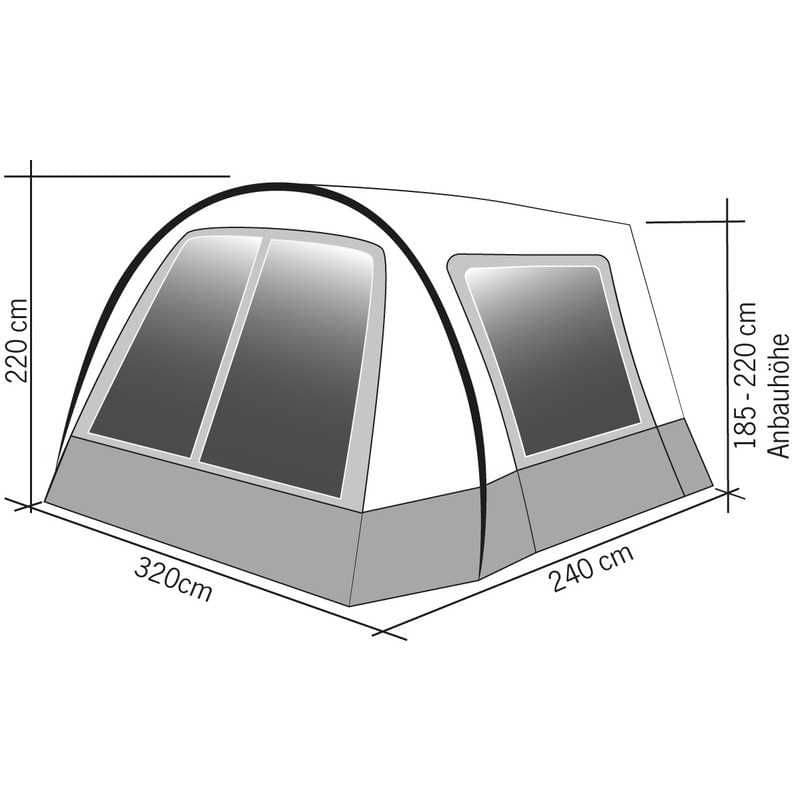 REIMO TENT Bus-Sonnenvordach Vorzelt HISPANIOLA 320 x 240 cm - 90687