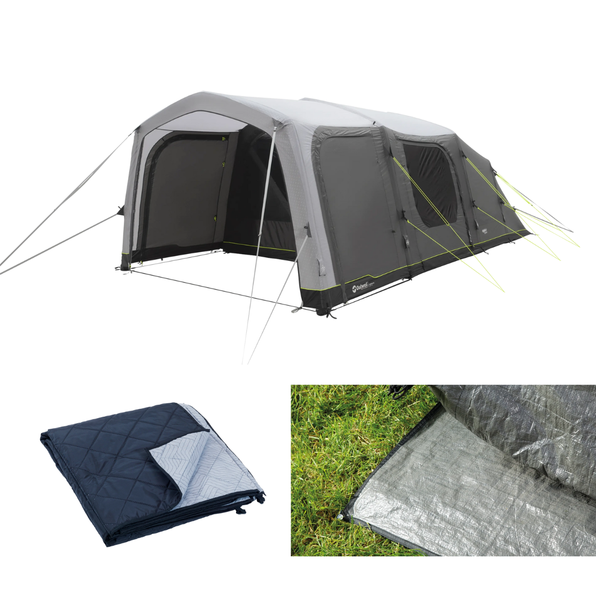 Outwell aufblasbares Familienzelt Iowa 5 Air inkl. Teppich und Unterlage - 111540