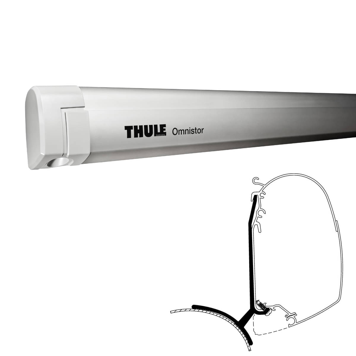 Thule Omnistor 5200 -2-32x1.80- - 301113 - Markise THULE Omnistor 5200 Mystic grau 230 cm Gehaeuse eloxiert
