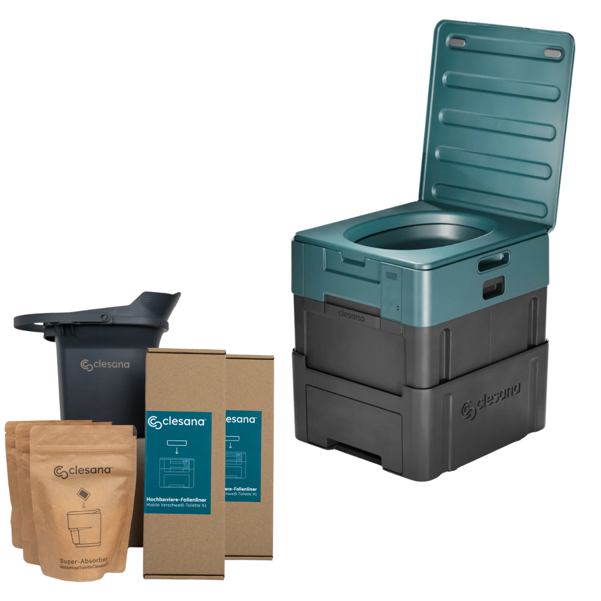 CLESANA X1 ProCharge - die mobile Verschweiss-Toilette mit zusaetzlicher Ladefunktion - Starter-Set - EU-10010040 EU-10040020 EU-10020020 EU-10020050