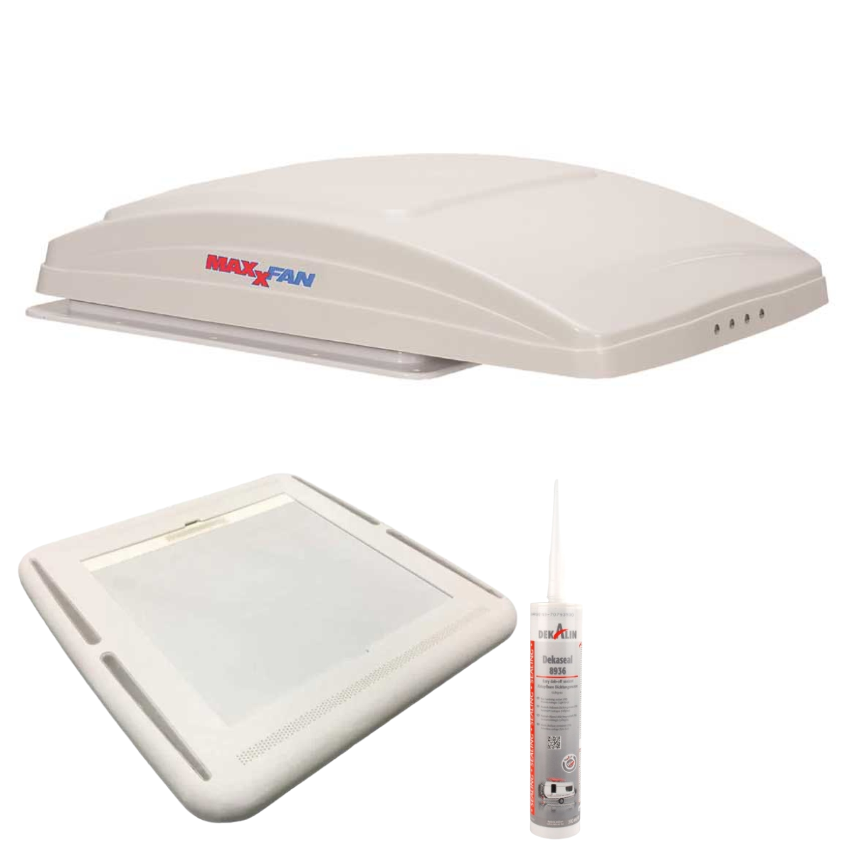 MAXXAIR MaxxFan Deluxe Dachlüfter weiß - Komplettset MAXXAIR MaxxFan Deluxe Dachluefter weiss - Komplettset - 00-7000KI40 00-03901l