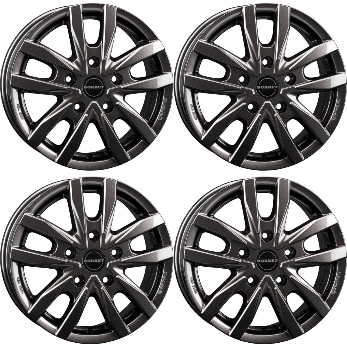 BORBET Alufelge CW5 mistral anthracite glossy 16 Zoll fuer VW Crafter-MAN TGE ab Bj. 07-18 4er-Set - CW5 65660120565-1MAG-T