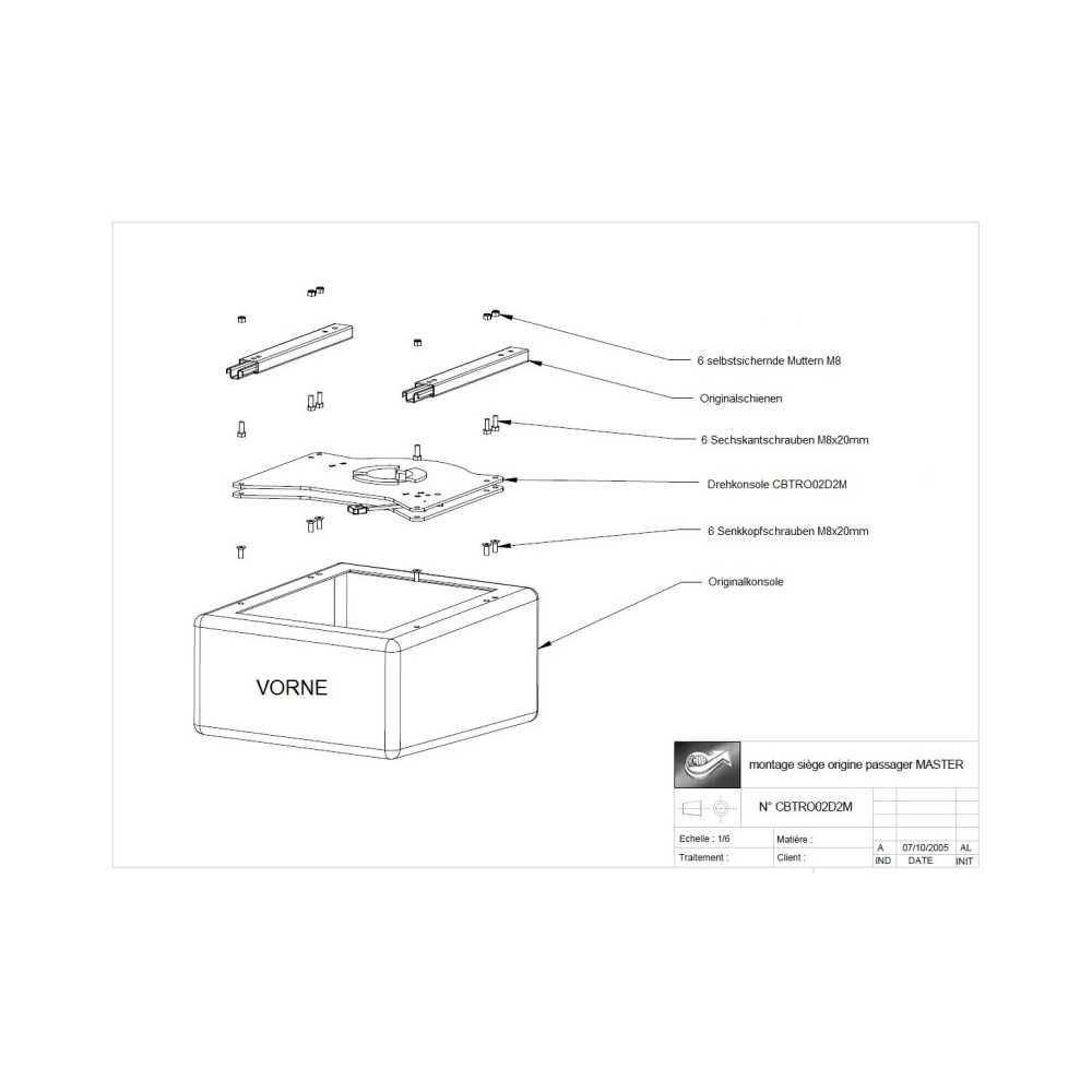 SCOPEMA Drehkonsolen-Set Renault Master-Opel Movano Bj. 98-09 Fahrer- und Beifahrerseite - CBTRO02G2M CBTRO02D2M