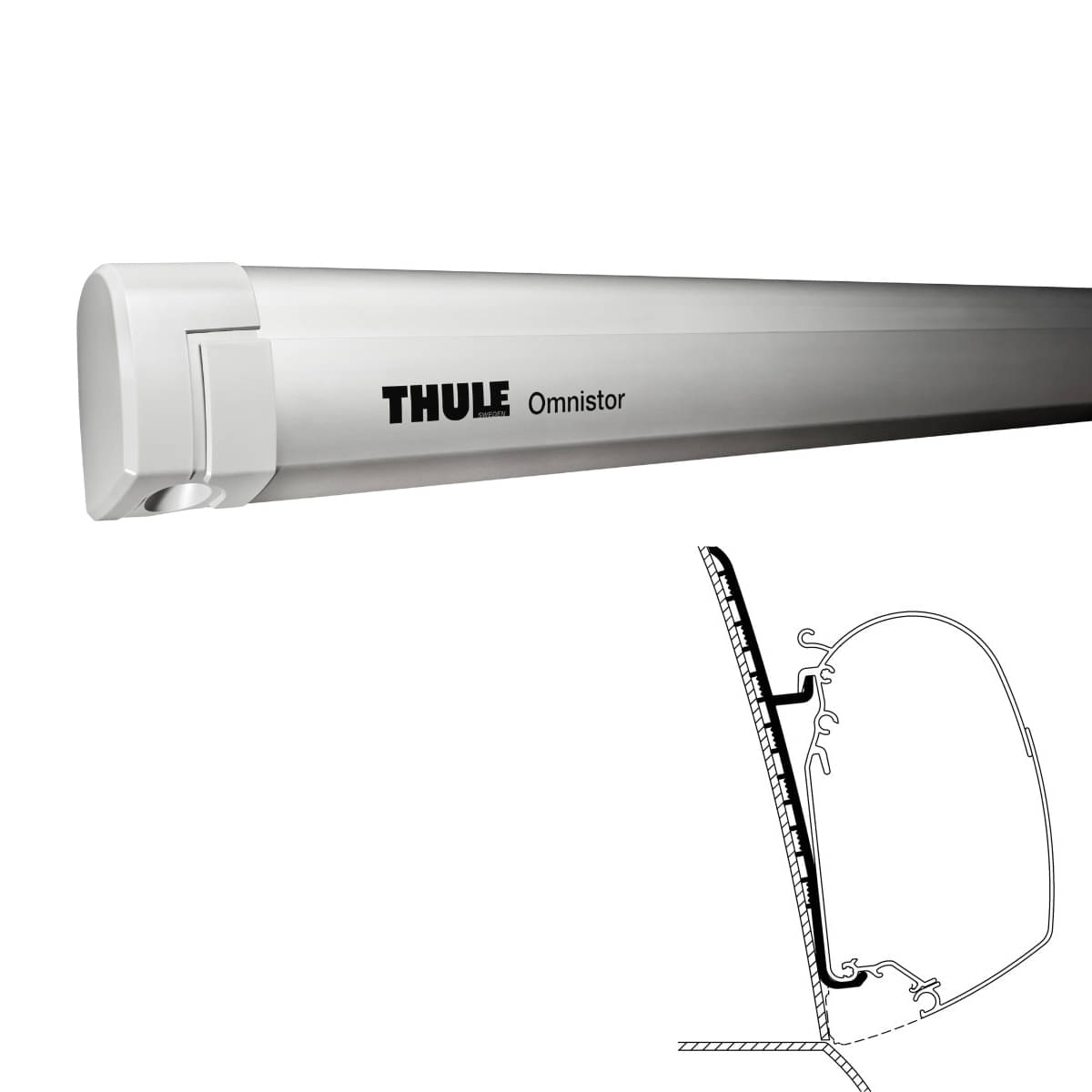 Thule Omnistor 5200 -3-52x2.50- - 301143 - Markise THULE Omnistor 5200 Mystic grau 350 cm Gehaeuse eloxiert