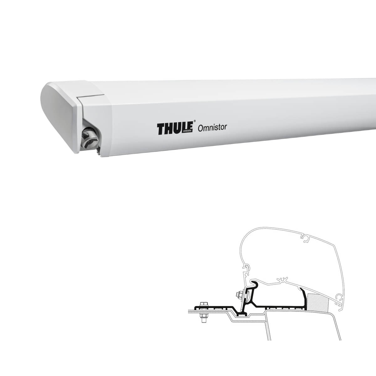 Thule Omnistor 6300 -3-25x2.50- - 302130 - Markise THULE Omnistor 6300 Mystic grau 325 cm Gehaeuse weiss