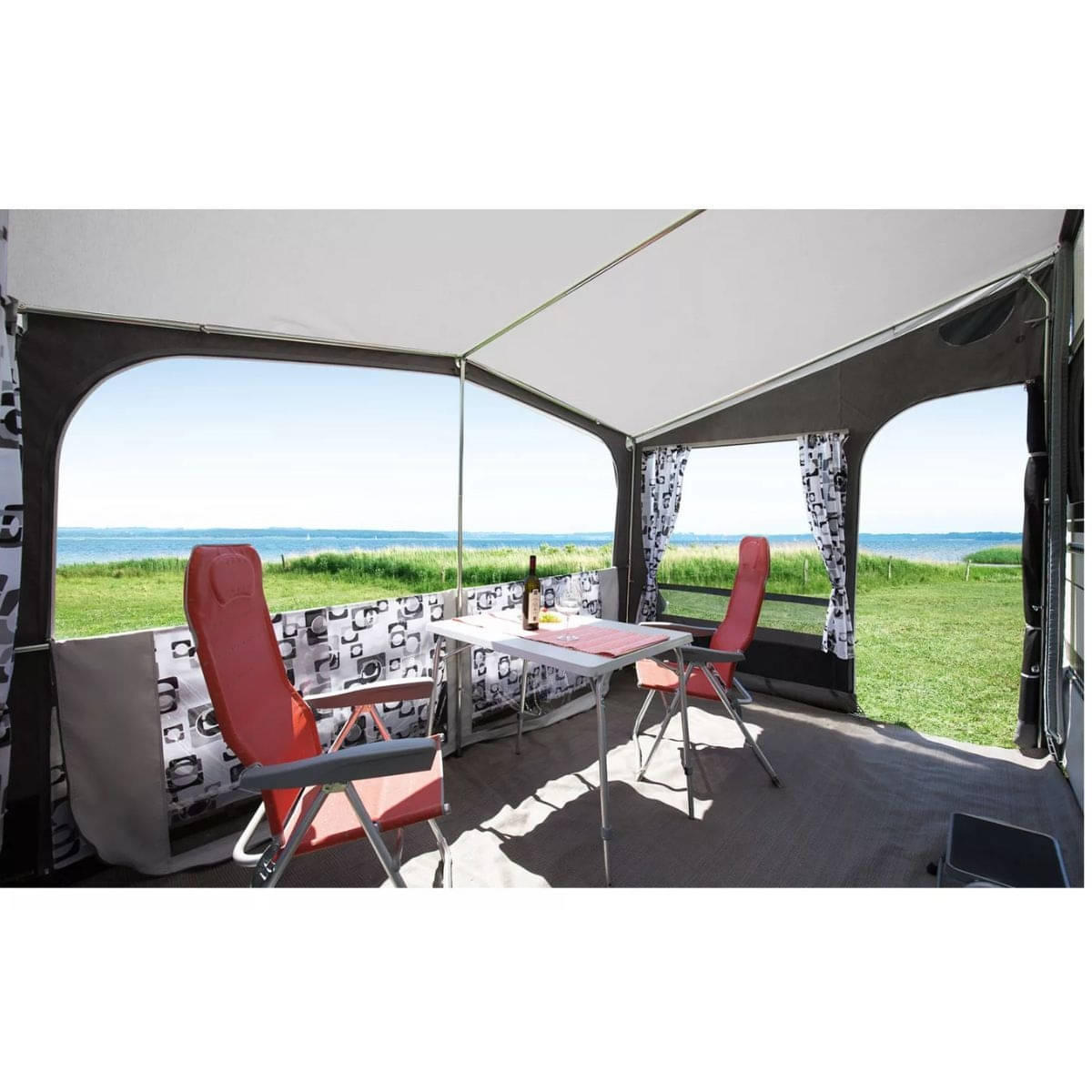 DWT Wohnwagen-Teilzelt JAZZ 450 x 240 cm mit 25 mm Stahlgestaenge